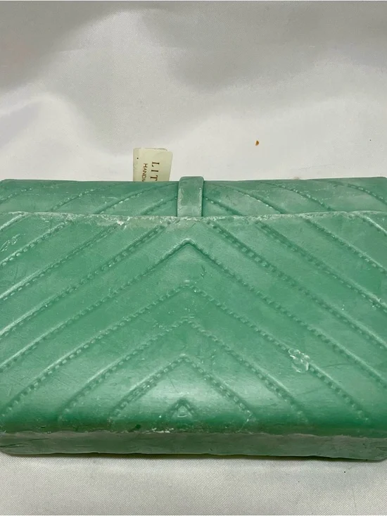 Candle - Fashion Inspired YSL Green Quilted Chevron Clutch with Logo, 2 Wick - Picture 4 of 13